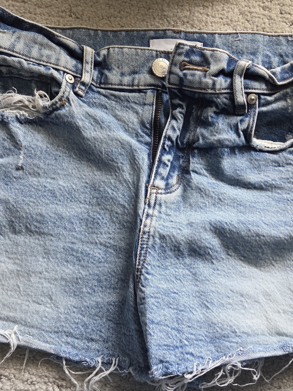 LOFT Light Blue Distressed Denim Shorts